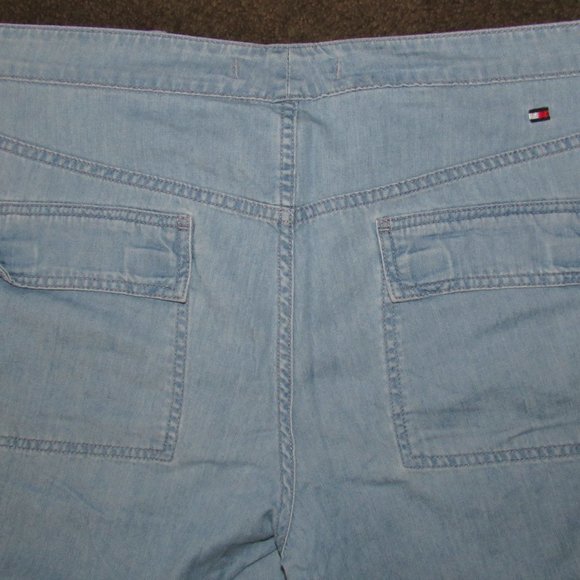 RETRO STYLE BOYFRIEND JEANS-VELCRO CLOSE LARGE POCKET LOOSE FIT-LIGHT BLUE-T.H. - Picture 8 of 13